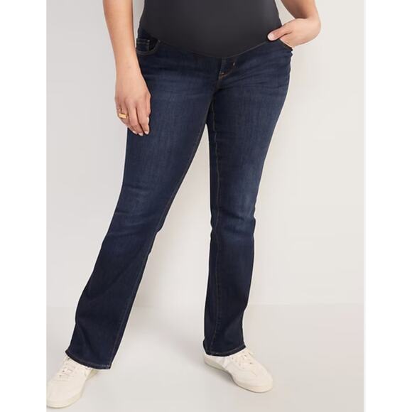 Old Navy Maternity Jeans Boot Cut Adjustable Belly Panel Stretch Denim Size S - Picture 1 of 10